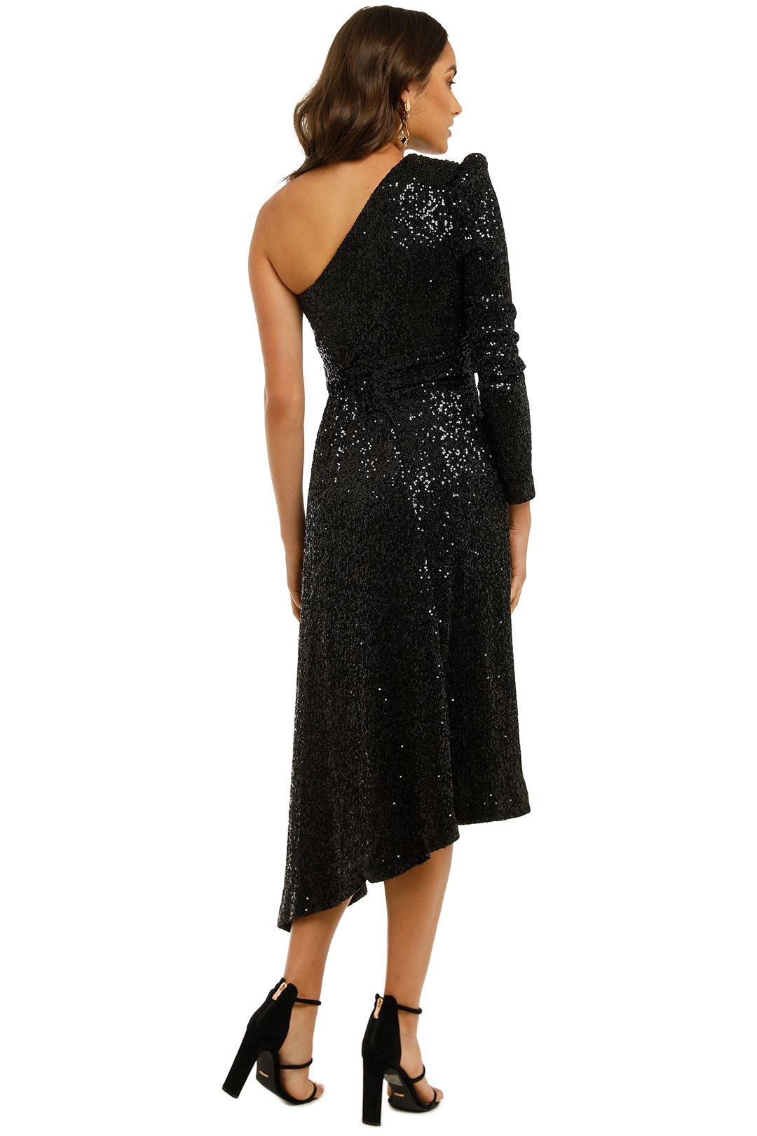 Mona 1 Sleeve Midi Dress - Black photo 3
