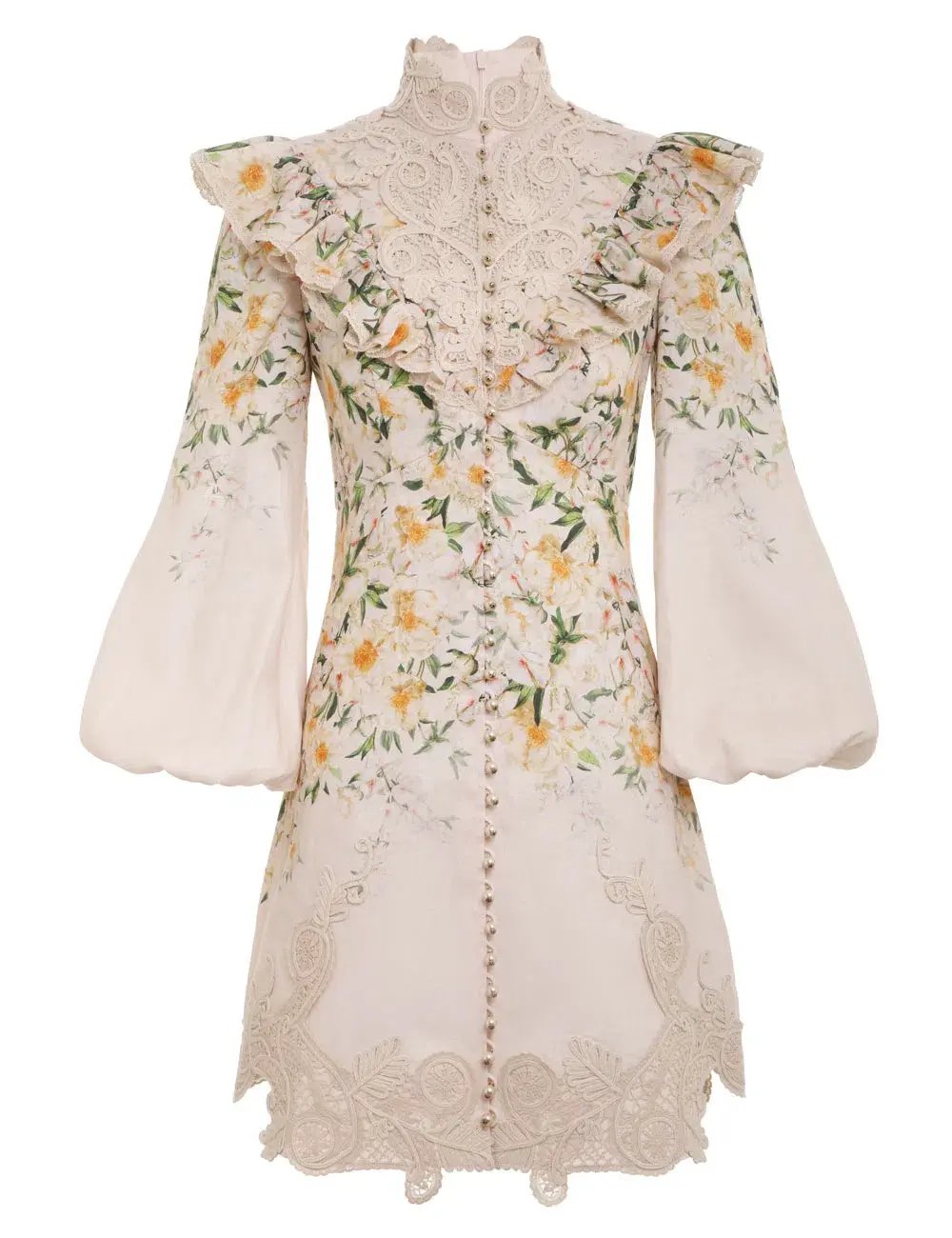 Zimmermann The Coaster Battenburg Blouse in Blush Garden FloralSize 1/Au 10 photo 2