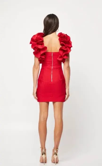 Mossman Raw Vision Mini Dress Red Size 12 photo 3