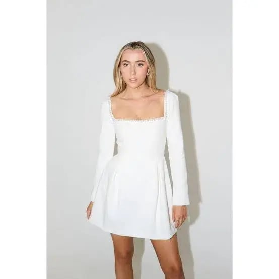 Odd Muse The Ultimate Muse Pearl Mini Dress White Size 10 photo 5