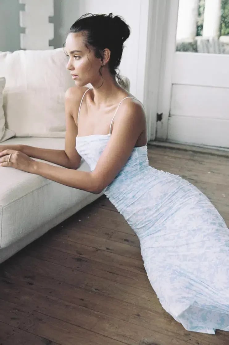 Significant Other Verona Dress Midi Blue Size 8 photo 3