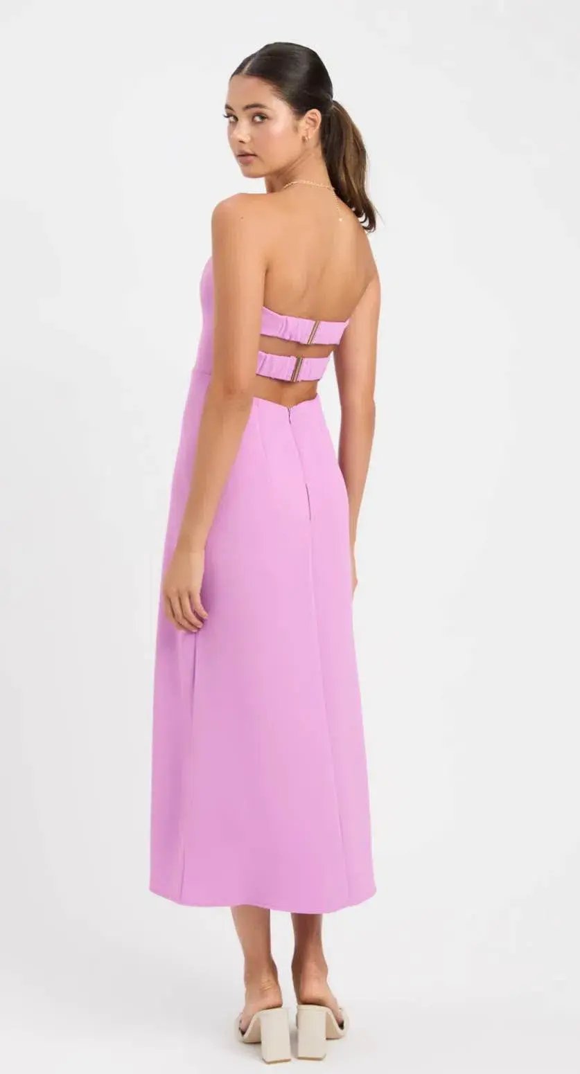 Kookai Alpha Strapless Midi Dress in Violet Size 36 / Au 8 photo 3