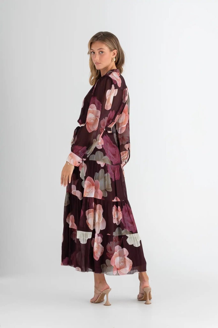 Pasduchas Memoirs Shirt Midi Dress - Dark Cherry photo 3