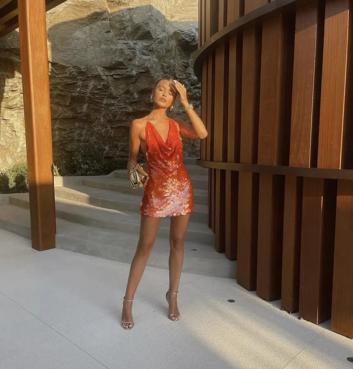 Rat & Boa Malika Dress Orange Size AU 8 photo 5
