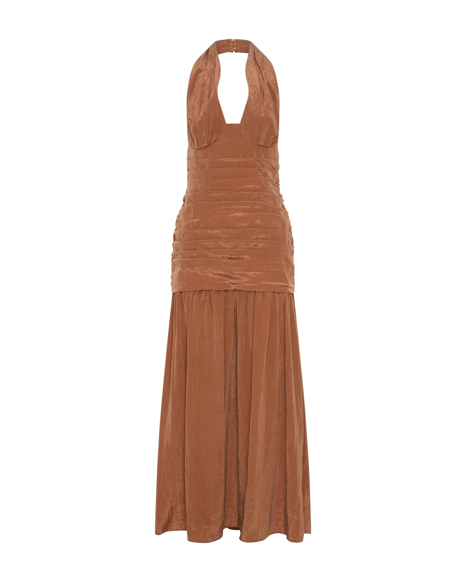 THIRD FORM ECLIPSE HALTER DRESS - RUST photo 3