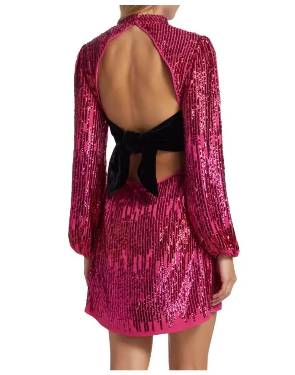 Rixo London Lara Sequined Mini Dress Hot Pink Size 10 photo 3