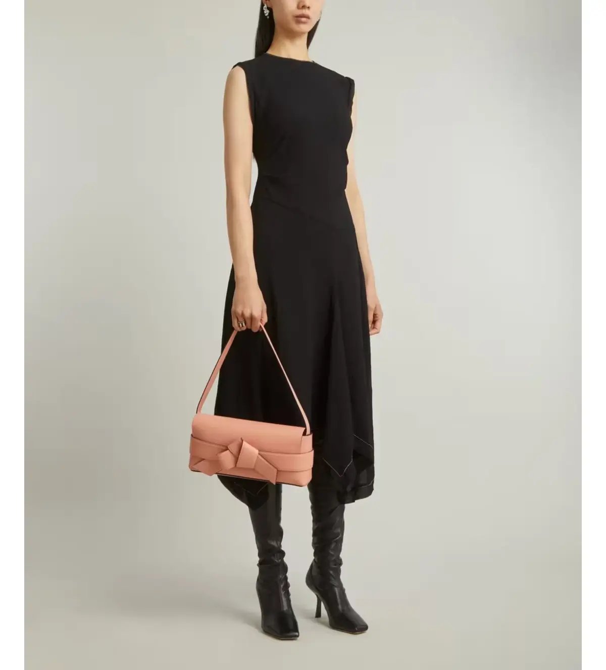 Acne Studios  Draped Midi Dress Black Size 10 photo 3
