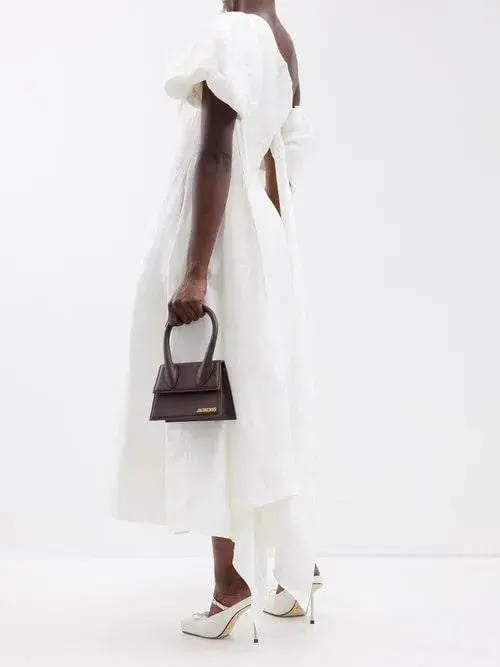 Aje Arista Tulip Sleeve Midi Dress Ivory Size AU 16 photo 4