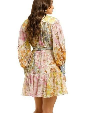 Zimmermann Super Eight Lantern Mini Dress Floral Size 1 / Au 10 photo 3