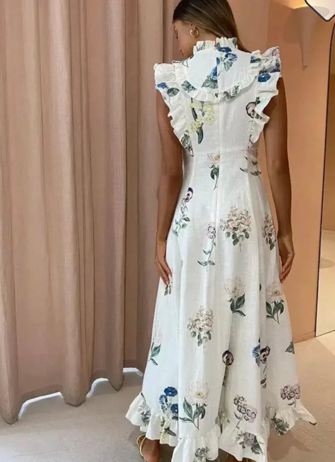 Alemais Jules Midi Dress Cream Floral Size 10 photo 3