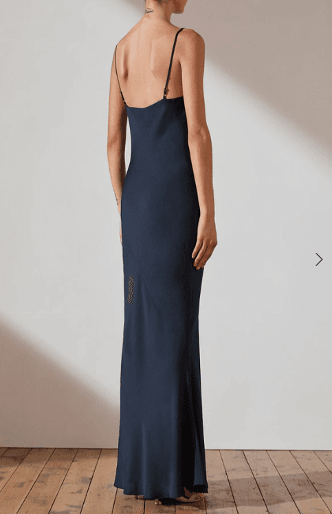 Shona Joy Luxe Bias Cowl Slip Dress Navy photo 3