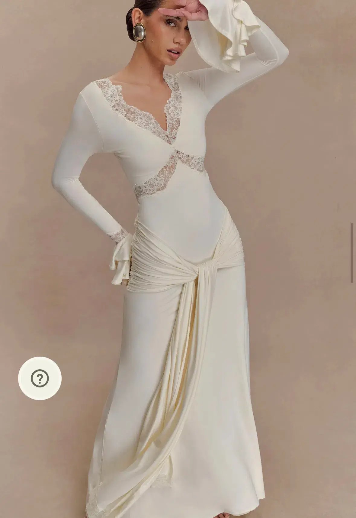 Meshki Electra Slinky Lace Maxi Dress Ivory Size 12 photo 4