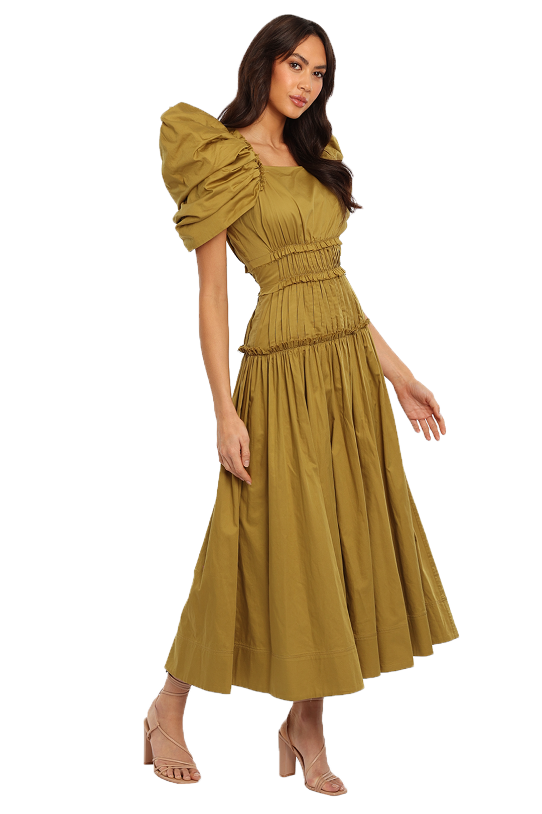 Frequency Midi Dress - Khaki photo 2