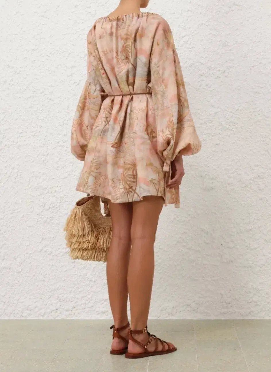 Zimmermann Illuminate Relaxed Mini Dress in Guava Paradise Size XS / AU 6P photo 2