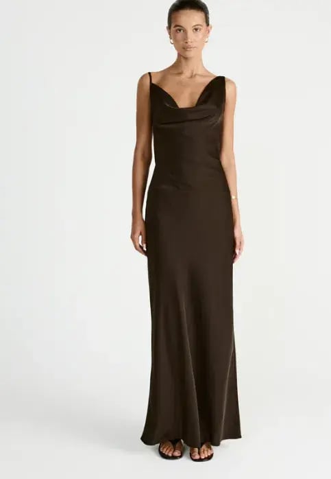 Charcoal Adley Maxi Dress (Chocolate) size 8 photo 2