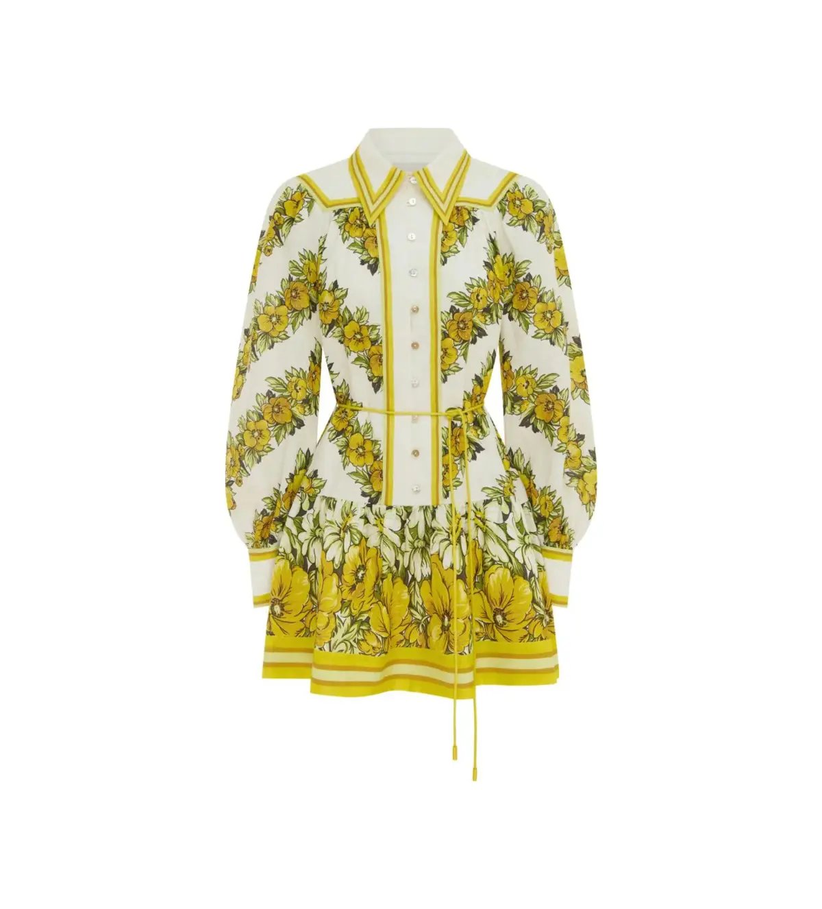 Alemais Gisela Mini Dress Yellow Floral Size AU 16 photo 6