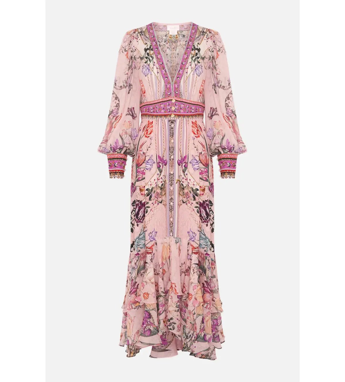Camilla Long Button Front Dress Mad As A Snake Pink Size S / AU 10 photo 5