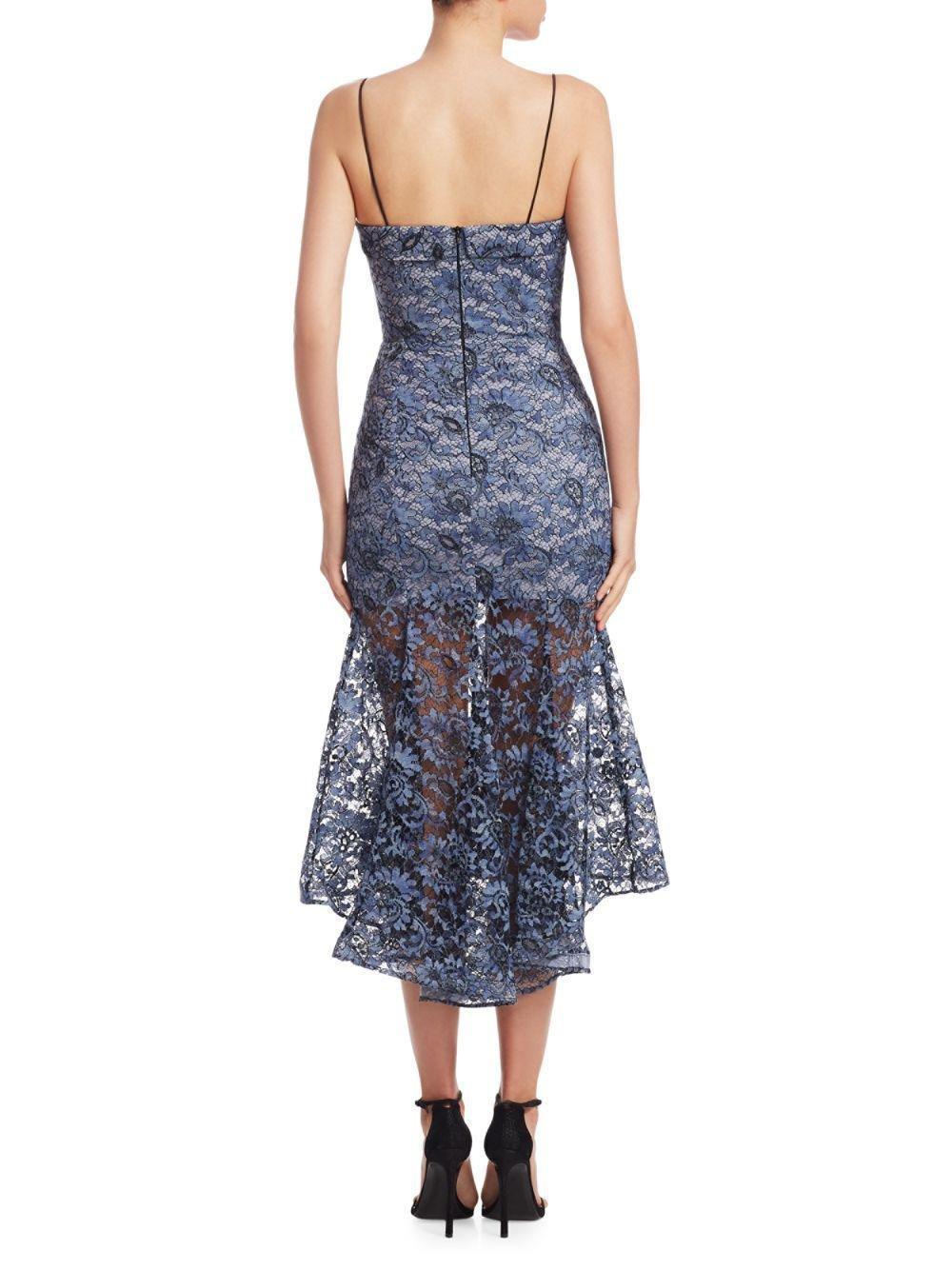 Nicholas Whisper Lace Navy Midi Dress Blue Size 12 photo 2