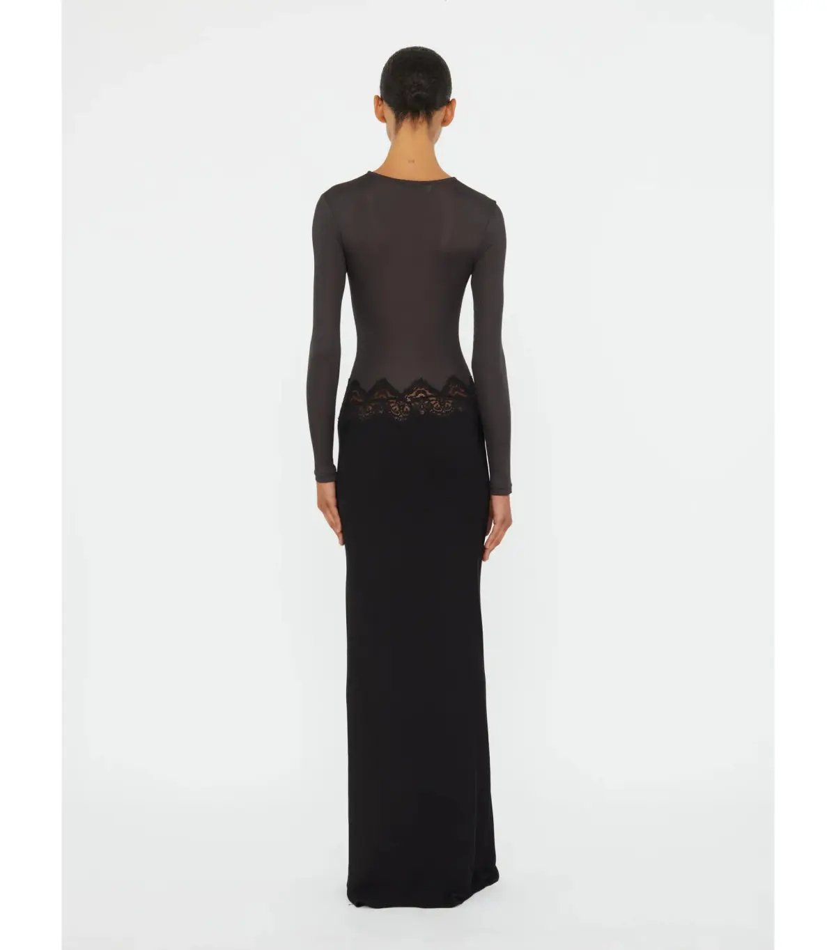 Christopher Esber Open Twist Verner Lace Long Sleeve Maxi Dress Carbon Black Size AU 6 photo 2
