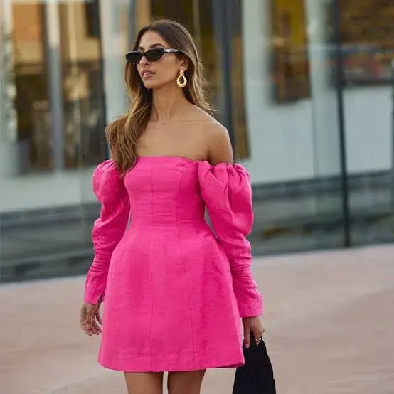 Aje Baret Sleeved Mini Dress Pink Size AU 10 photo 5