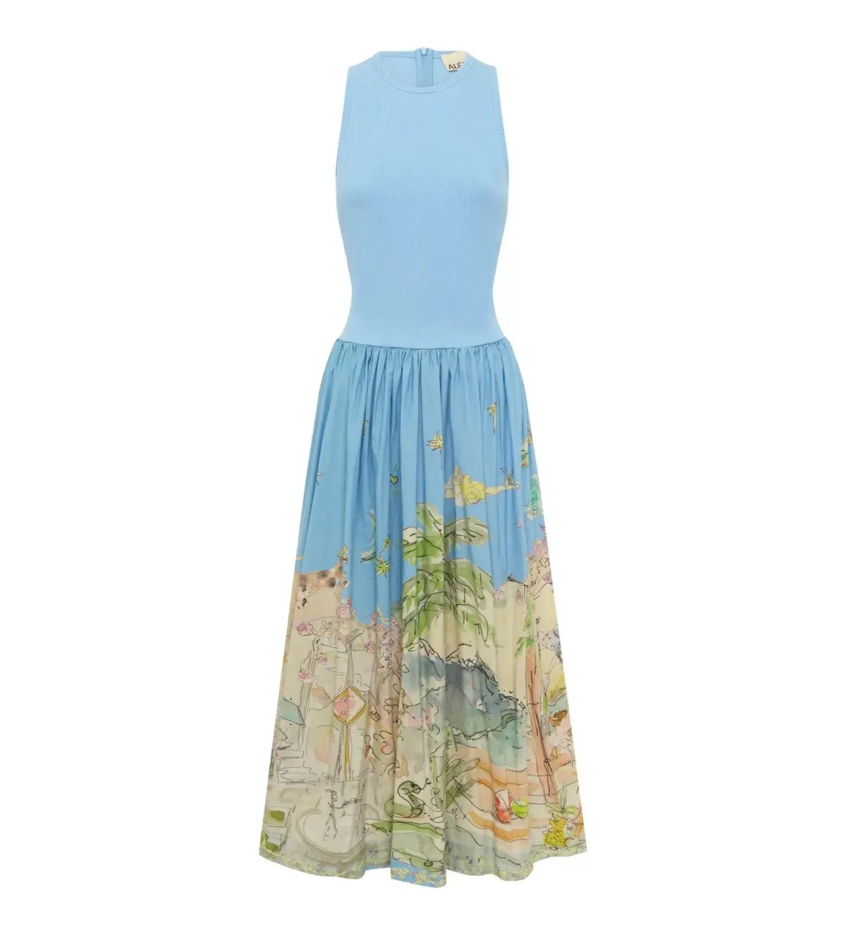 Alemais Anouk Tank Midi Dress Print Size AU  8 photo 6