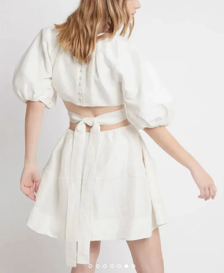 AJE Psychedelia Cut Out Mini Dress White Size 6 photo 4
