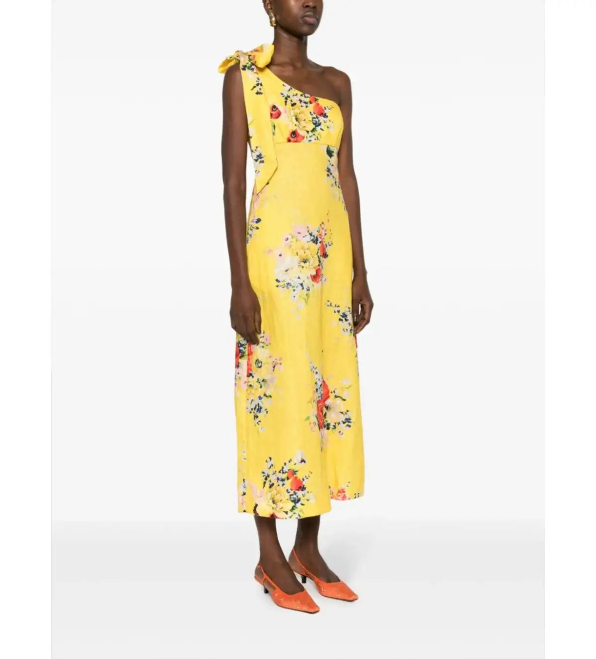 Zimmermann Alight Asymmetric Midi Dress in Yellow Floral Size 1 / AU 10 photo 2