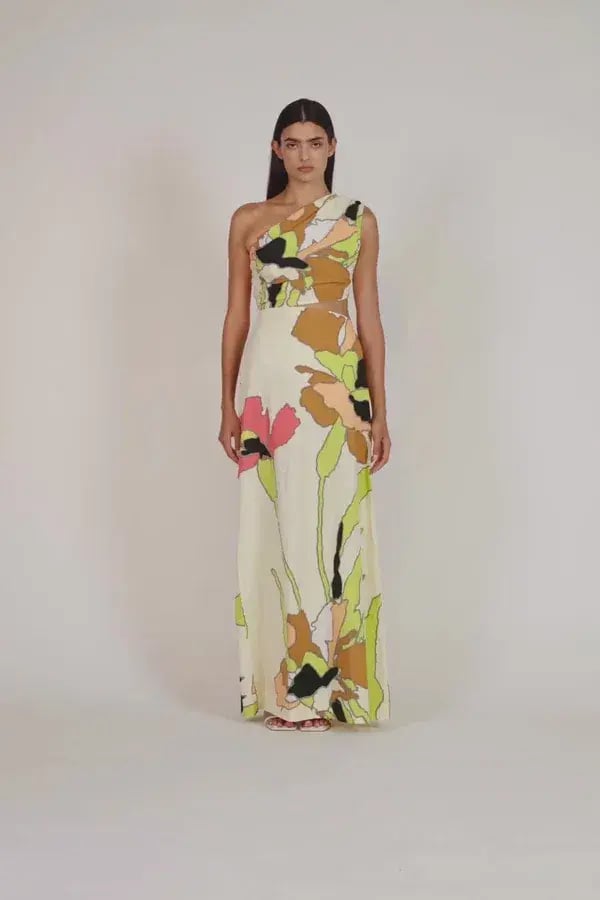 SWF Asymmetric Cut Out Maxi Dress Picture Perfect Size 6 photo 3