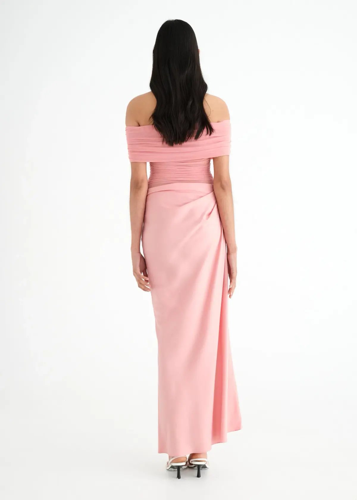 Benni Nico Off Shoulder Maxi Dress Candyfloss Size 8 photo 3