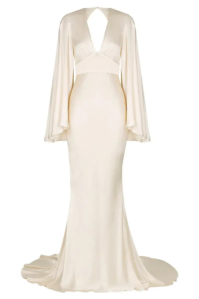 Shona Joy La Lune Backless Maxi Dress in Cream Size 12 photo 4