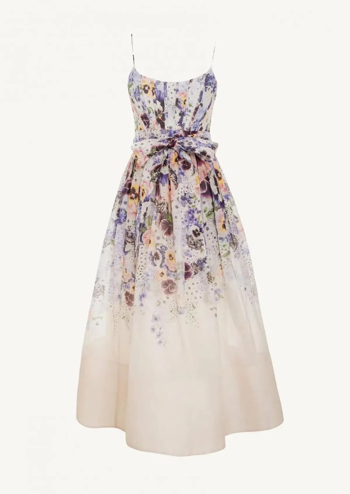 Zimmermann Tama Corset Linen and Silk Midi Dress Floral Size 1 / AU 10 photo 3