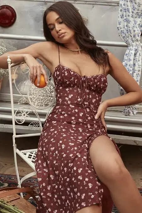 House of CB Carina Bustier Midi Dress Floral Size 6 photo 4