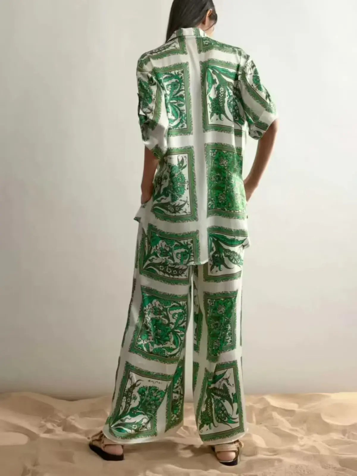Alemais Lucille Lounge Shirt and Pants Set Print Size AU 6 photo 2