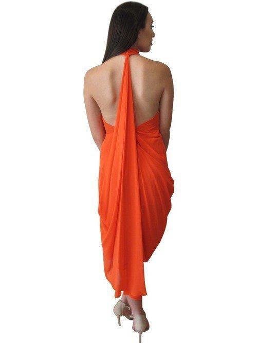 Carla Zampatti Siren Teardrop Gown Orange Size 6 photo 2