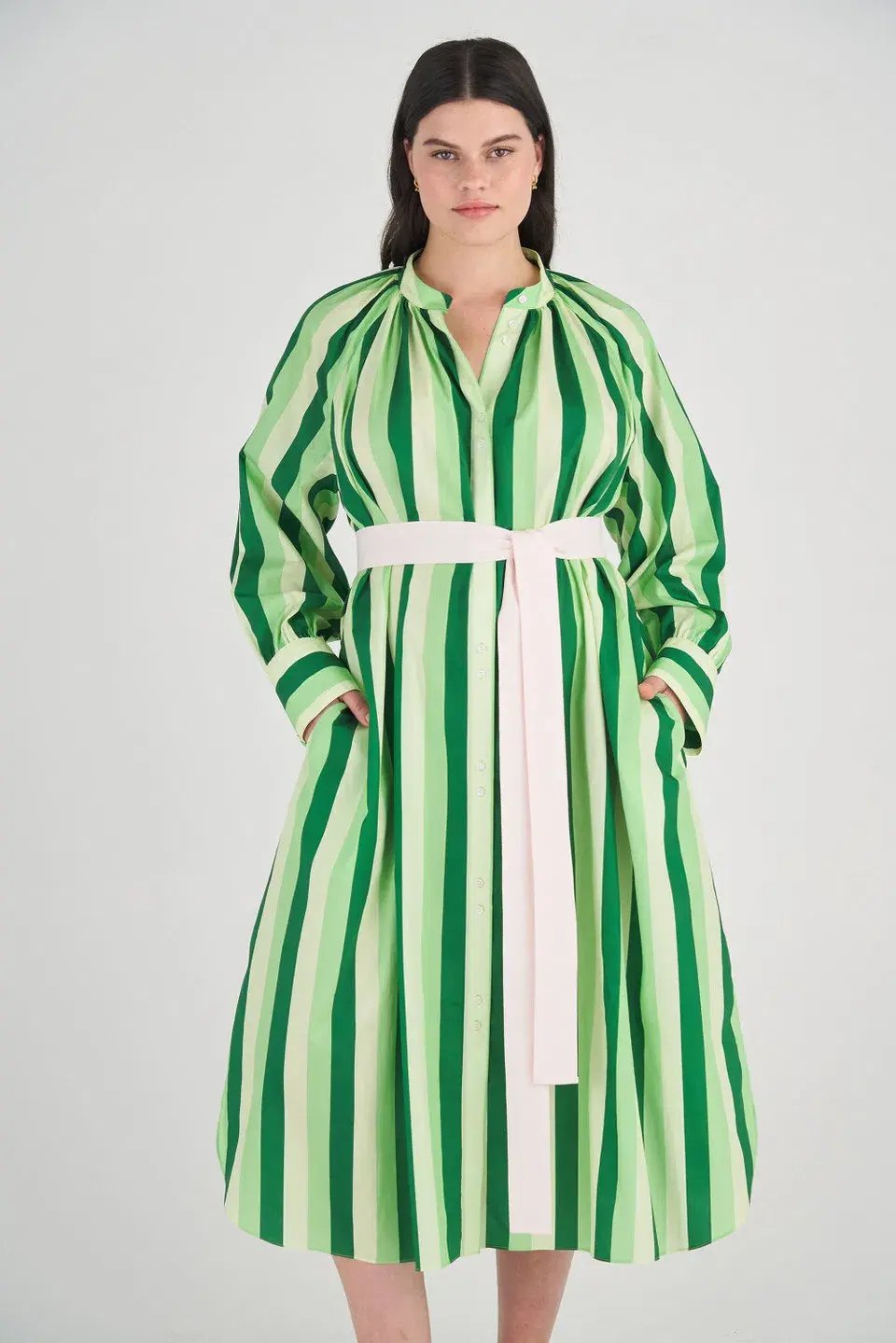 Oroton Multi Stripe Shirt Dress in Garden Size 16 photo 5