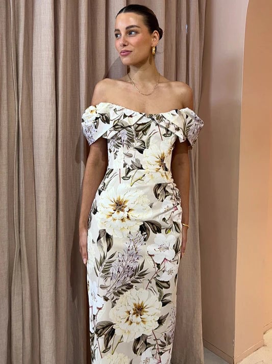 Sofia the Label Hailey Off Shoulder Midi Dress In Flora Print photo 2