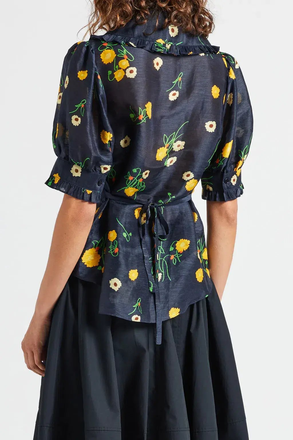 Lee Mathews Ketty Blouse in Navy Floral Size 1/Au 8 photo 5