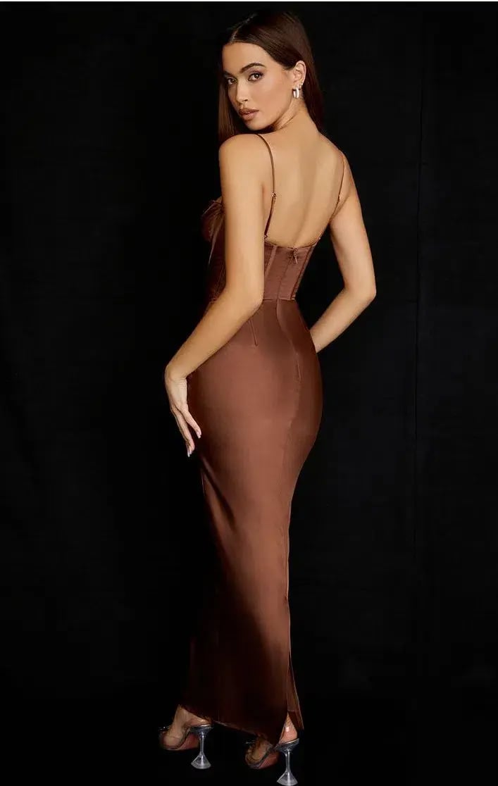 House of CB Charmaine Maxi Dress in Chocolate Brown Size XS / Au 6 photo 2