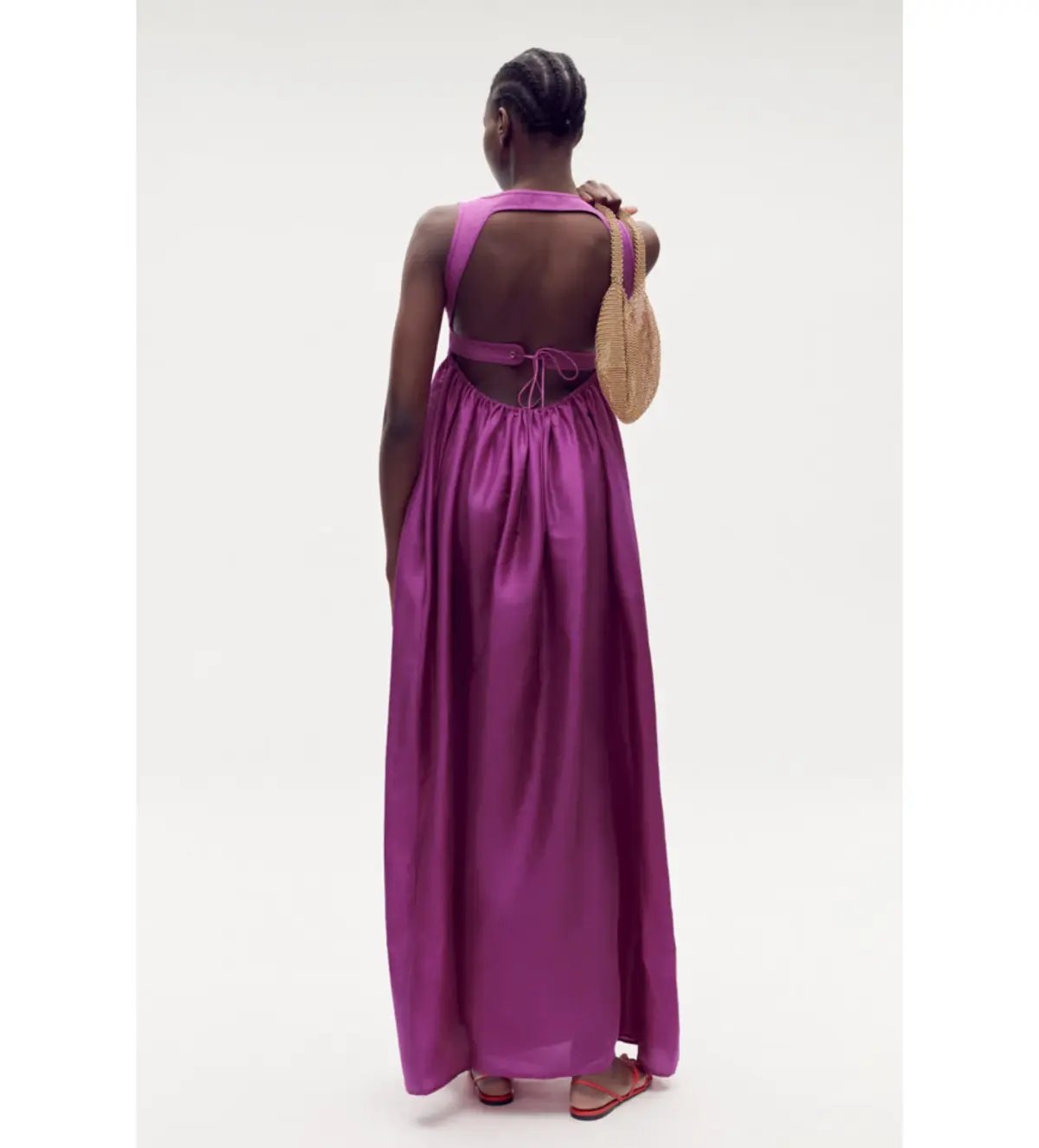 Oroton Strappy Maxi Sundress in Magenta Size 12 photo 3