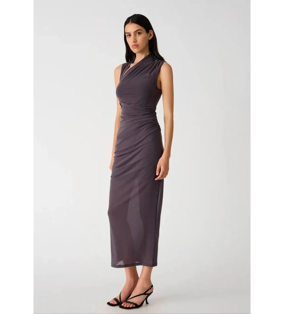Misha Tillie Mesh Midi Dress in Slate Size 8 photo 3