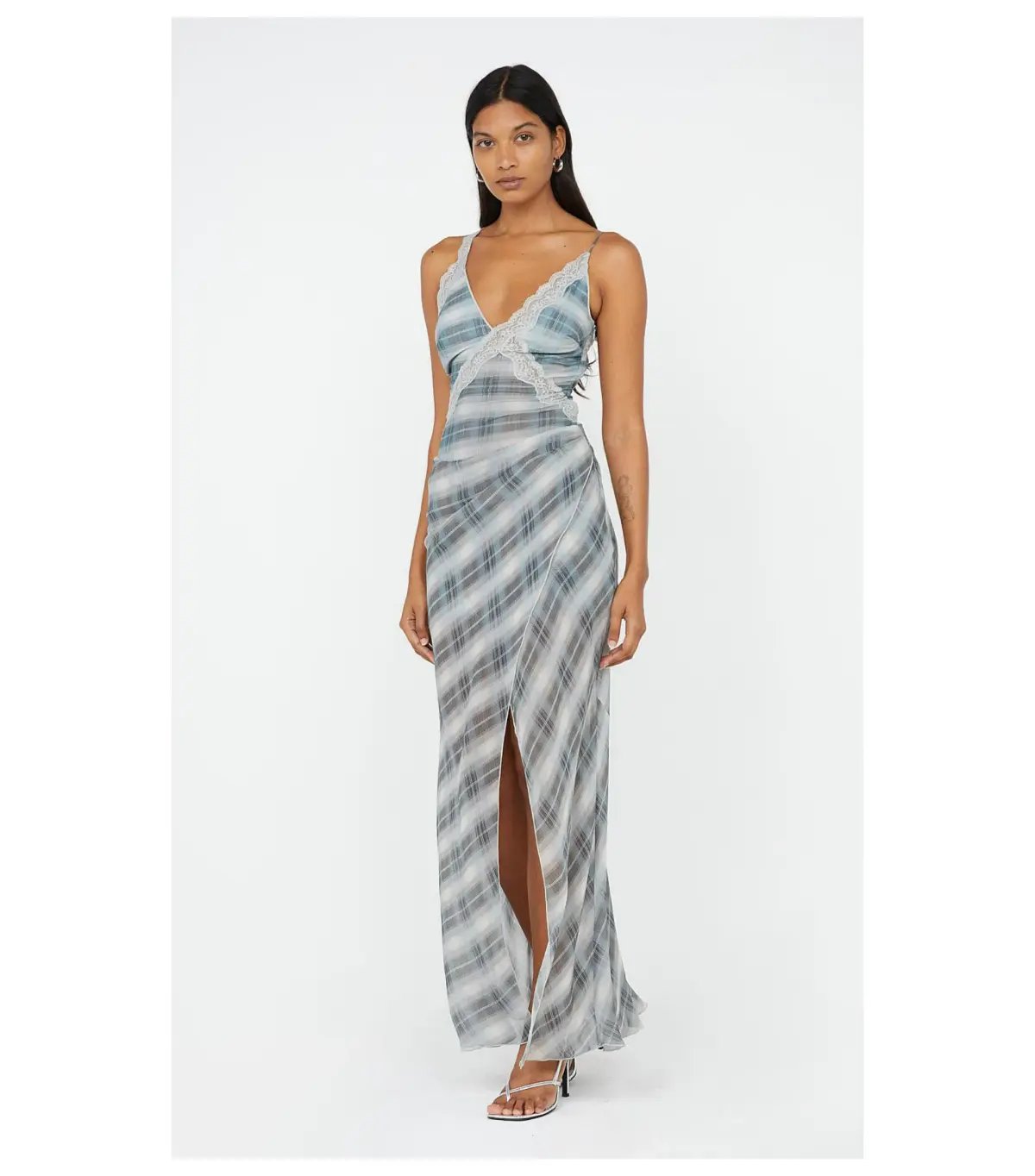 Bec & Bridge Seanna Asymmetrical Maxi Dress in Storm Check Size AU 6 photo 2