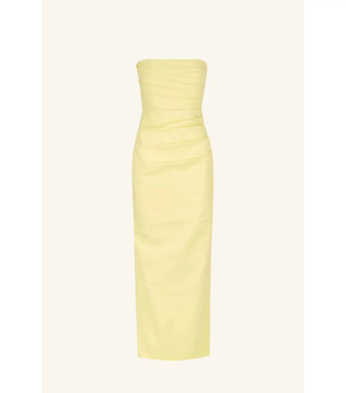 Shona Joy Lani Strapless Draped Maxi Dress Lemon Yellow Size AU 8 photo 4