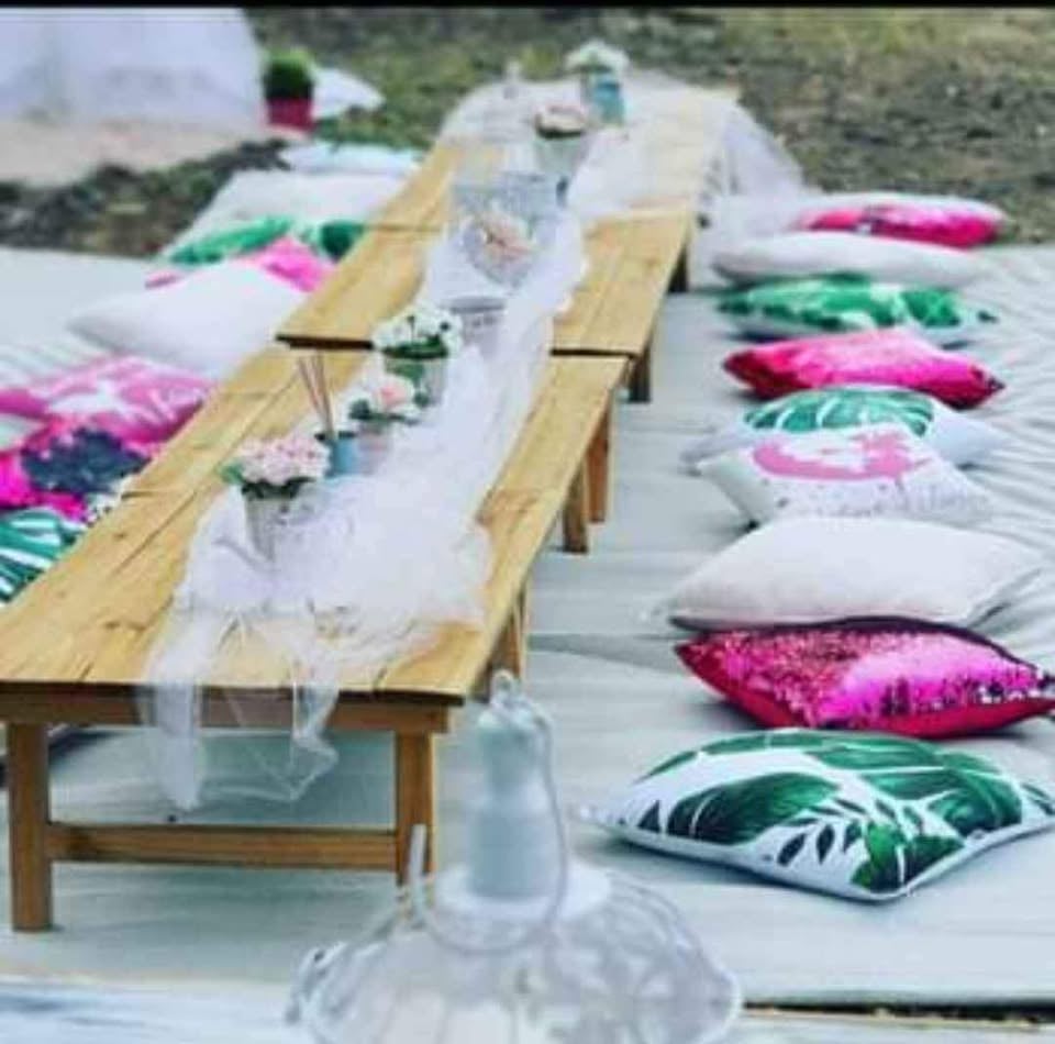 Picnic Tables set up for hire photo 2