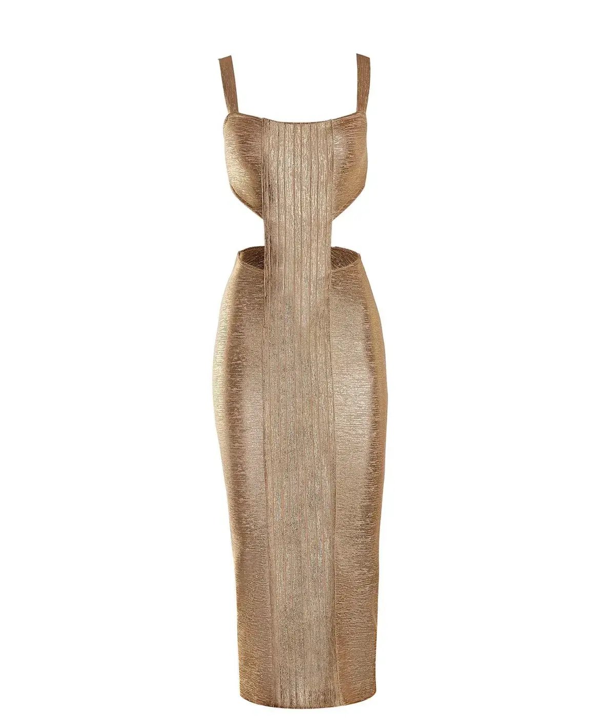 Alamour Label Chantall Midi Dress Gold Size XS/ AU 6 photo 4