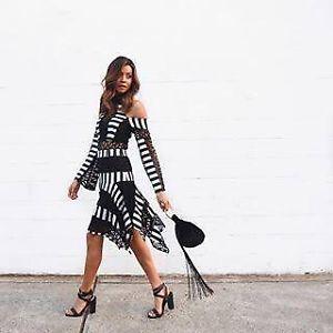 Thurley Candystripe Dress Black/White Size 12 photo 2