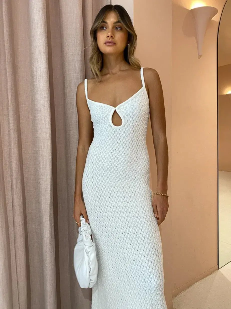 Bec & Bridge Effie Knit Key Maxi Dress White Size XS / AU 6 photo 2