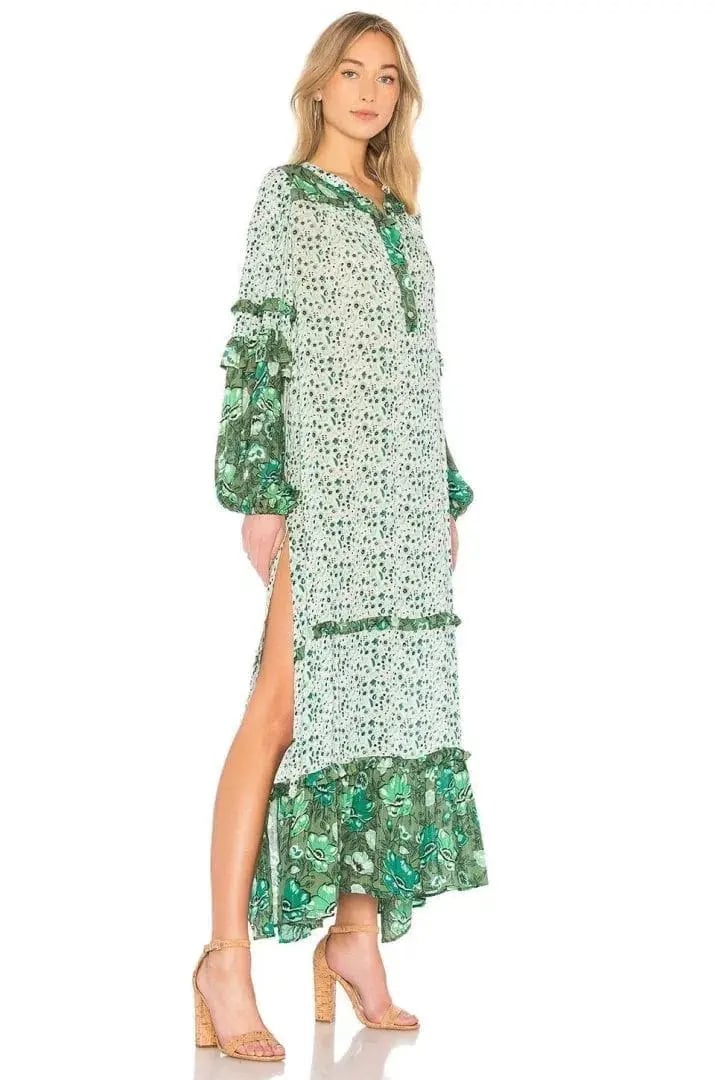 Spell Designs Winona Ivy Maxi Boho Dress Green Size 10 photo 2