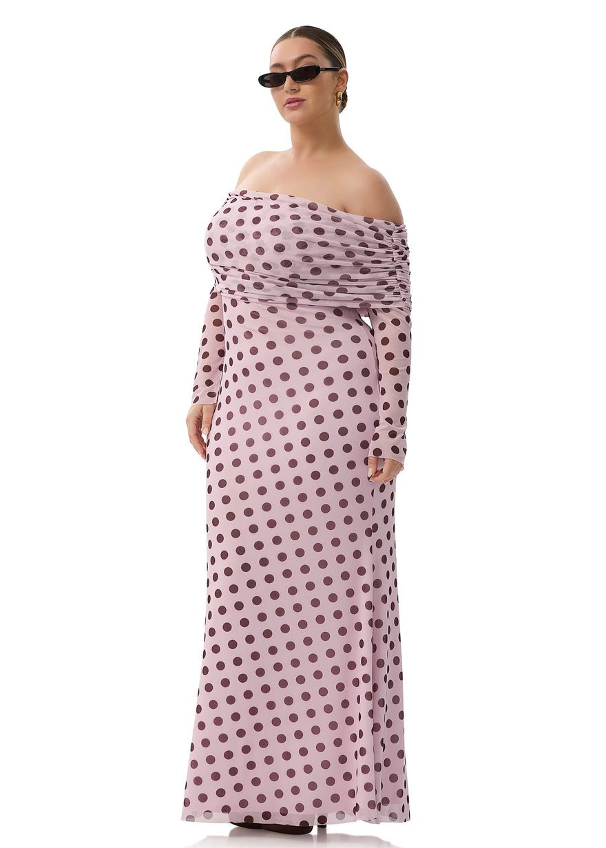 AFRM Thelma Dress In Birch Dot, Pink/brown photo 2