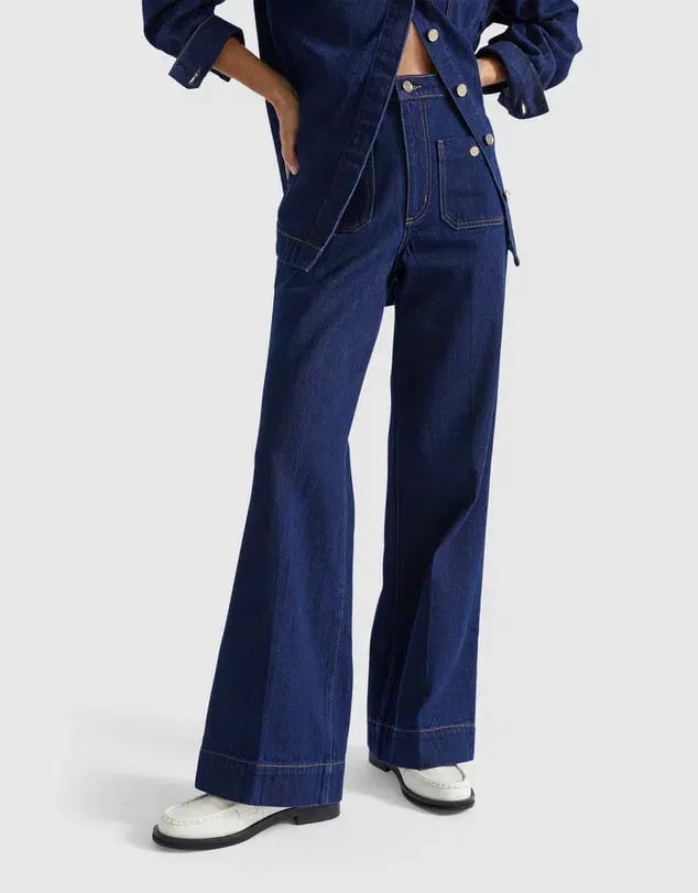 Seed Heritage Denim Classic Shirt Size 6 & Pocket High Waisted Jeans Size 10 Set Neptune Wash photo 3