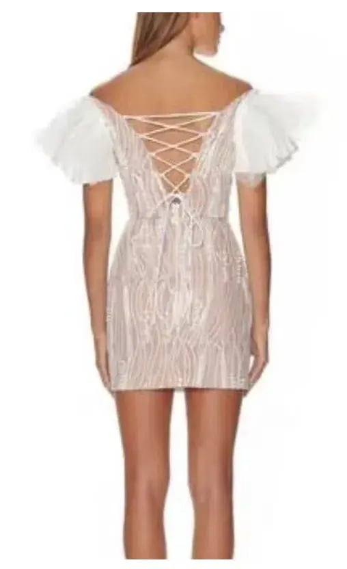 Eliya The Label Trinity Mini Dress Nude/White Size M / Au 10 photo 3